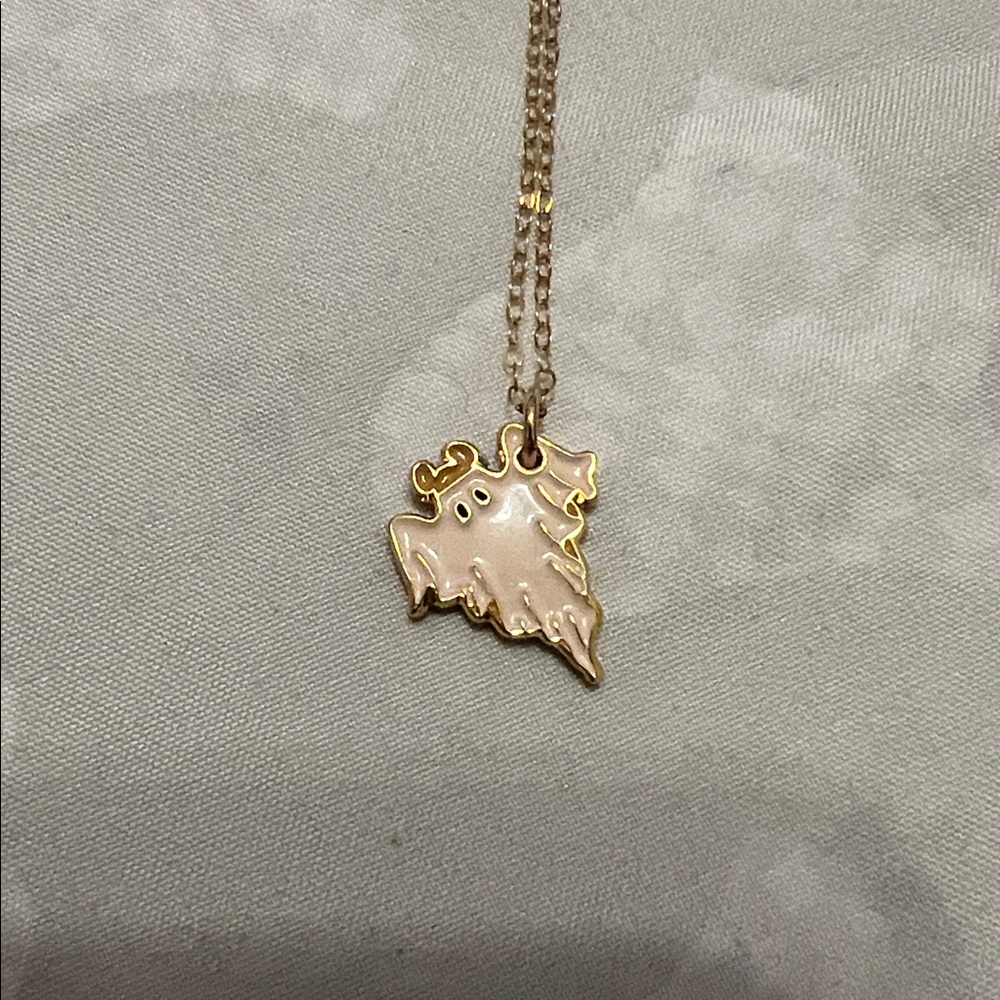 Mickey Ghost Gold Necklace